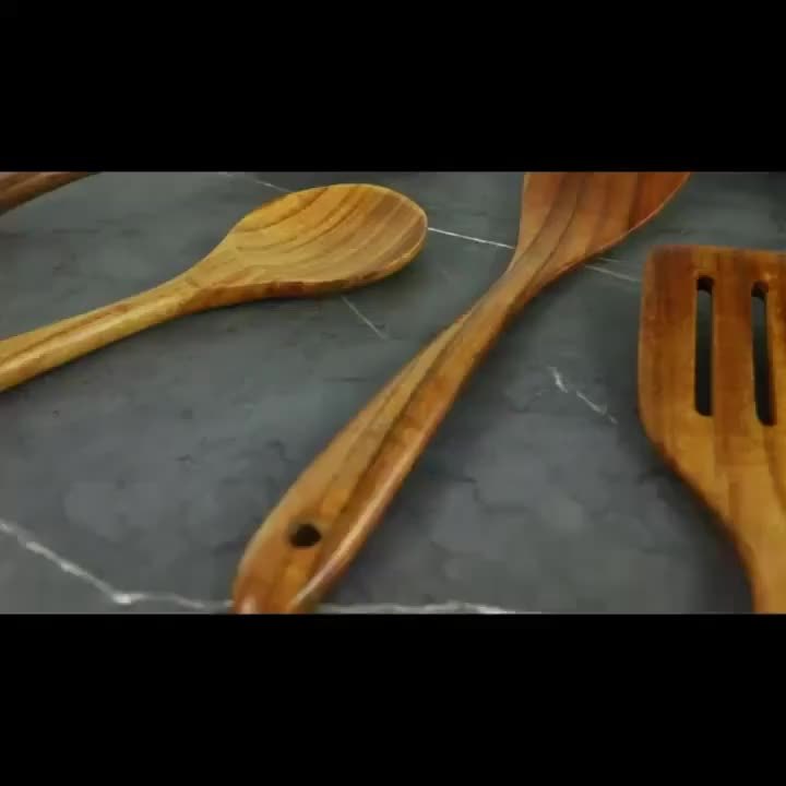 Premium Wooden Kitchen Utensil Set | Heat-Resistant, Non-Stick Safe | 3, 5 or 10 Piece