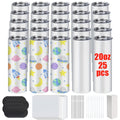 20oz Sublimation Tumblers Bulk 25 or 50 Pack – Skinny Straight Stainless Steel Insulated Sublimation Blanks with Lid & Straw, Gift Box Included