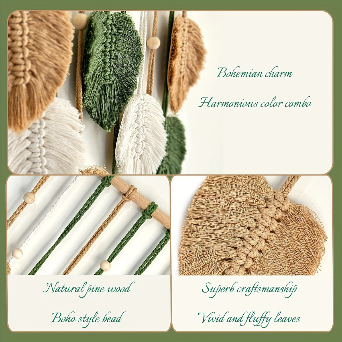 Bohemian Safari Tapestry Wall Decor Nature Green Theme Boho Wall Art Hanging for Bedroom Living Room Office Classroom Home Decoration Gift