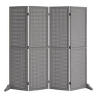 5 FT Freestanding Pegboard Room Divider | Wood Folding Privacy Screen & Display Board Organizer with Support Feet – White, Black, Natural, Grey | Craft Shows, Retail & Home