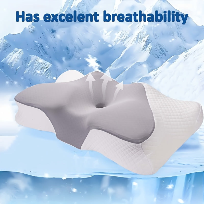 Memory Foam Cervical Support Pillow – Slow Rebound Breathable Arch Pillow for All Sleeping Positions, Neck & Spine Relief, Soft Multifunctional Bed Pillow & Family Gift