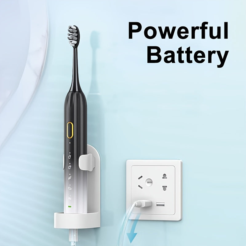 IPX8 Sonic Electric Toothbrush USB Rechargeable 5 Brush Heads Metal Shaft Smart Timer Couple Set for Adults Men Women