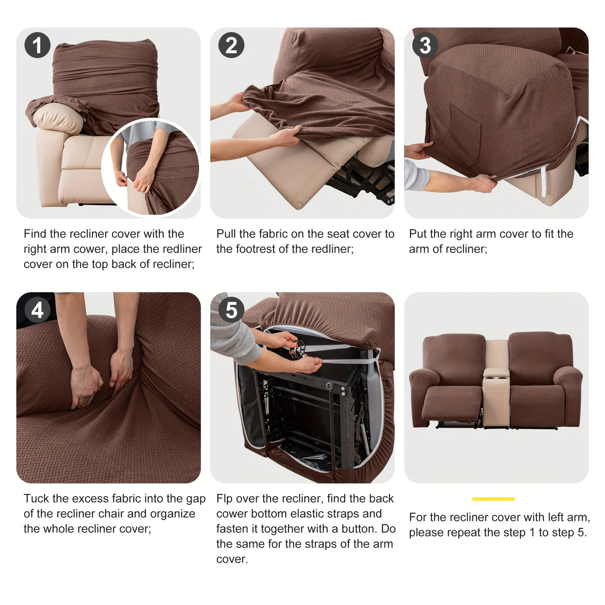 Sofa Cover Recliner 2 Seater – High Elastic Washable Velvet Slipcover with Side Pocket, Non-Slip Furniture Protector for Living Room & Bedroom