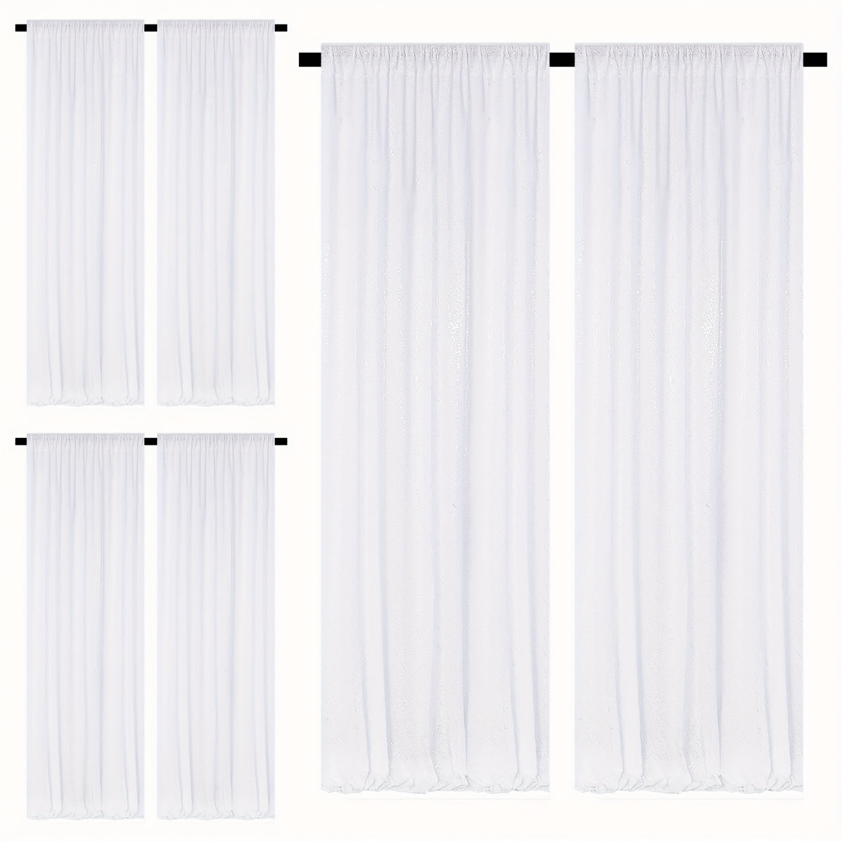Sequin Curtains Backdrop 4 & 6 Panels 2x8FT - Shimmer Glitter Party Backdrop Curtain for Wedding Birthday Bachelorette Photo Booth, 25 Colors Reusable Event Decoration