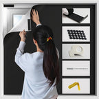 Portable Blackout Curtains 100% Blackout No Drill - Cuttable Magnetic Window Shades for Bedroom Nursery RV Media Room, UV Heat Blocking, 3 Sizes