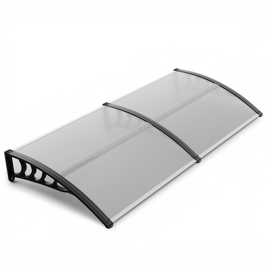 Polycarbonate Door Window Awning Canopy UPF50+ UV Rain Snow Protection Outdoor Entry Overhang 80x40 120x40 Hollow Sheet Clear Brown