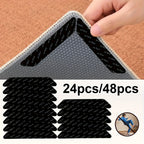 Non-Slip Rug Grippers for Hardwood Floors – Washable & Reusable Anti-Slip Carpet Rug Pads for Tile, Laminate & Wood Floors, 24 or 48 Pack