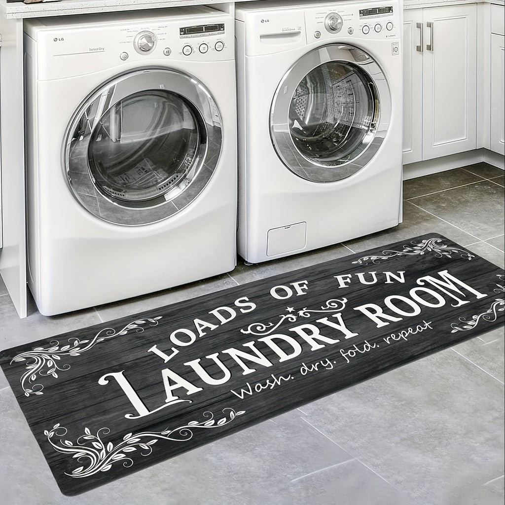 Laundry Room Rug Non-Slip Runner Washable Easy Clean Mat – Floor Protection for Washer Dryer Front, Laundry Area & Home | Multiple Sizes & Colors