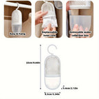 Reusable Dehumidifier Bags 6pcs with Hooks Hanging Moisture Absorber Mildew Resistant for Closet Bedroom Bathroom No Electricity White