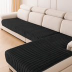Quilted Short Plush Sofa Protector Set of 2 Ultra Soft Thick Non-Slip Sofa Mat – Pet Friendly, Machine Washable, Fits 3-Seater Sofa, Chaise & Bed Chair, Contemporary Home Decor