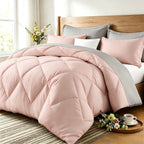 Quilt Set 3 Piece Lightweight Breathable Comforter with Pillowcases - Diamond Pattern Ultra-Fine Fiber Soft Bedding Set 42 Colors Twin Queen King Pinch Pleat