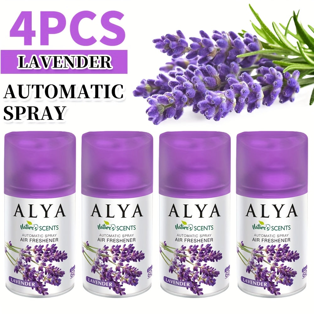 Hands-Free Automatic Odor-Fighting Air Freshener Refill 8.45oz – 6 Scents (Lavender, Vanilla, Cool Linen, Ocean, Mixed Berries & Magnolia) for Home, Car, Bathroom, Closet & Office | 1 or 4 Pack