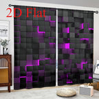 2-Piece Vintage Geometric Print Curtains – Rod Pocket, Machine Washable Polyester Flannel | Living Room & Bedroom | 4 Colors, 2 Sizes | Nuvia Haven