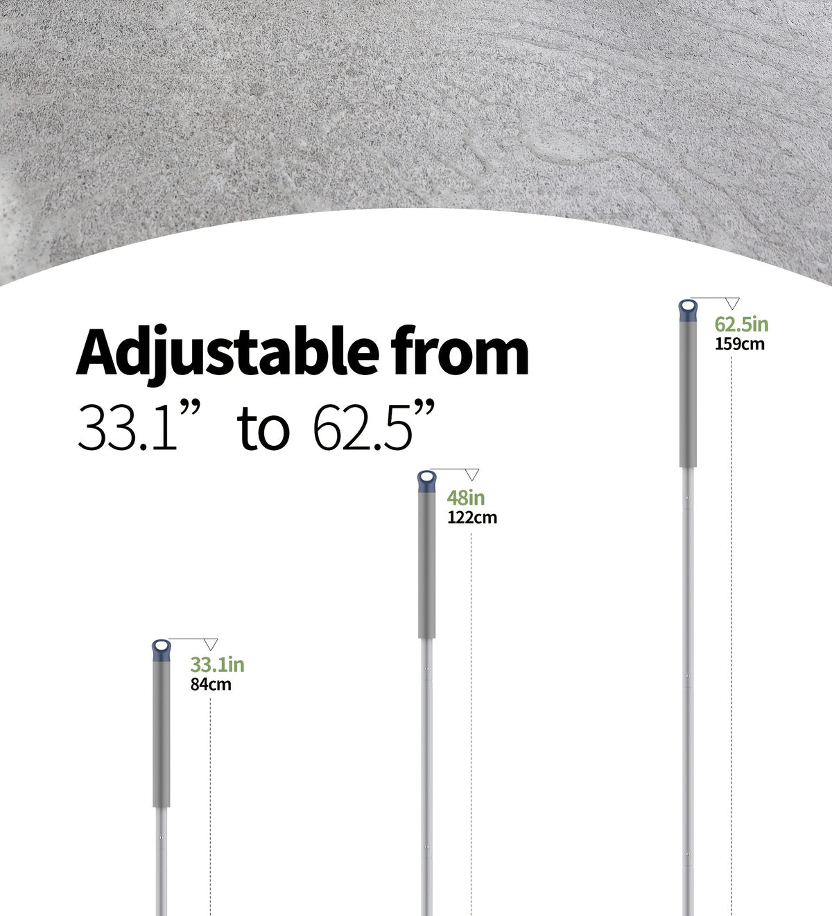 Rubber Floor Brush with Expandable Design – Soft Multi-Surface Floor Cleaner for Bathroom, Bedroom, Kitchen & Living Room, Gentle Scrubbing with Multiple Components Included