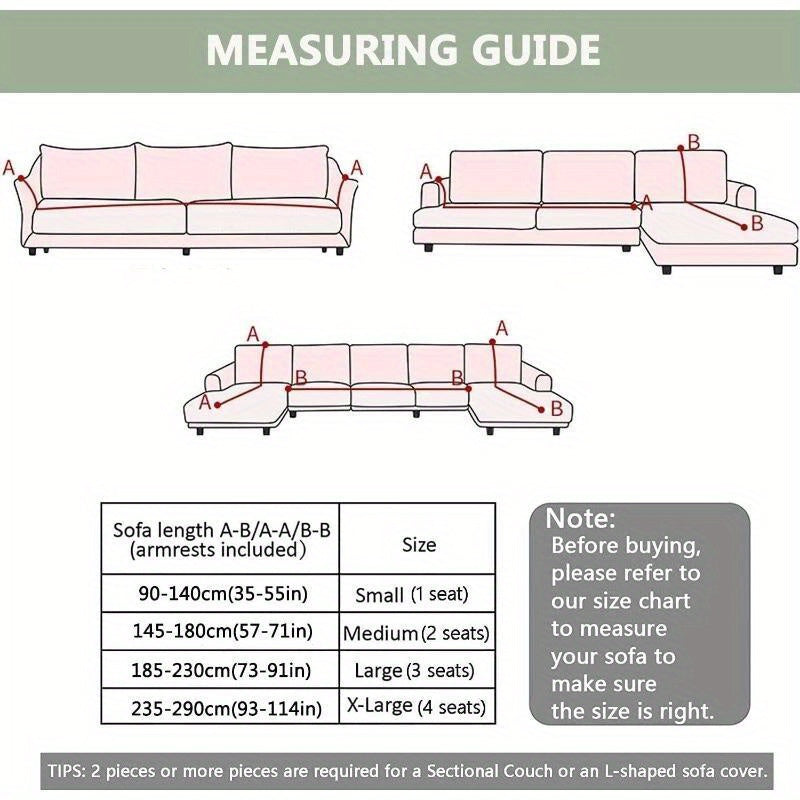 Jacquard Fleece Sofa Slipcover with Ruffle Skirt High Stretch Full Coverage Non-Slip Machine Washable Pet-Friendly Couch Cover 1 2 3 4 Seater Living Room Bedroom Office Grey