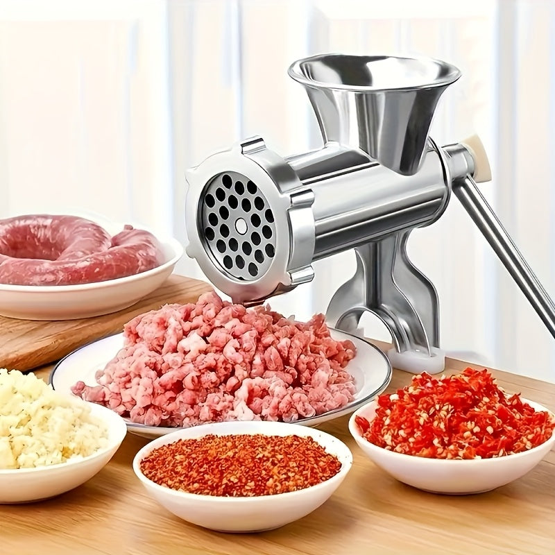 Manual Meat Grinder with Table Clamp – Heavy-Duty Stainless Steel Hand Crank Food Processor for Grinding Meat, Vegetables & Spices – No Electricity Required, Easy to Clean Kitchen Tool