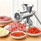 Manual Meat Grinder with Table Clamp – Heavy-Duty Stainless Steel Hand Crank Food Processor for Grinding Meat, Vegetables & Spices – No Electricity Required, Easy to Clean Kitchen Tool
