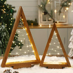 Wooden Desktop Mini Light Tree Set – Decorative LED Holiday Trees for Home, Office & Shelf Displays, Reusable, 2 to 6-Piece Sets