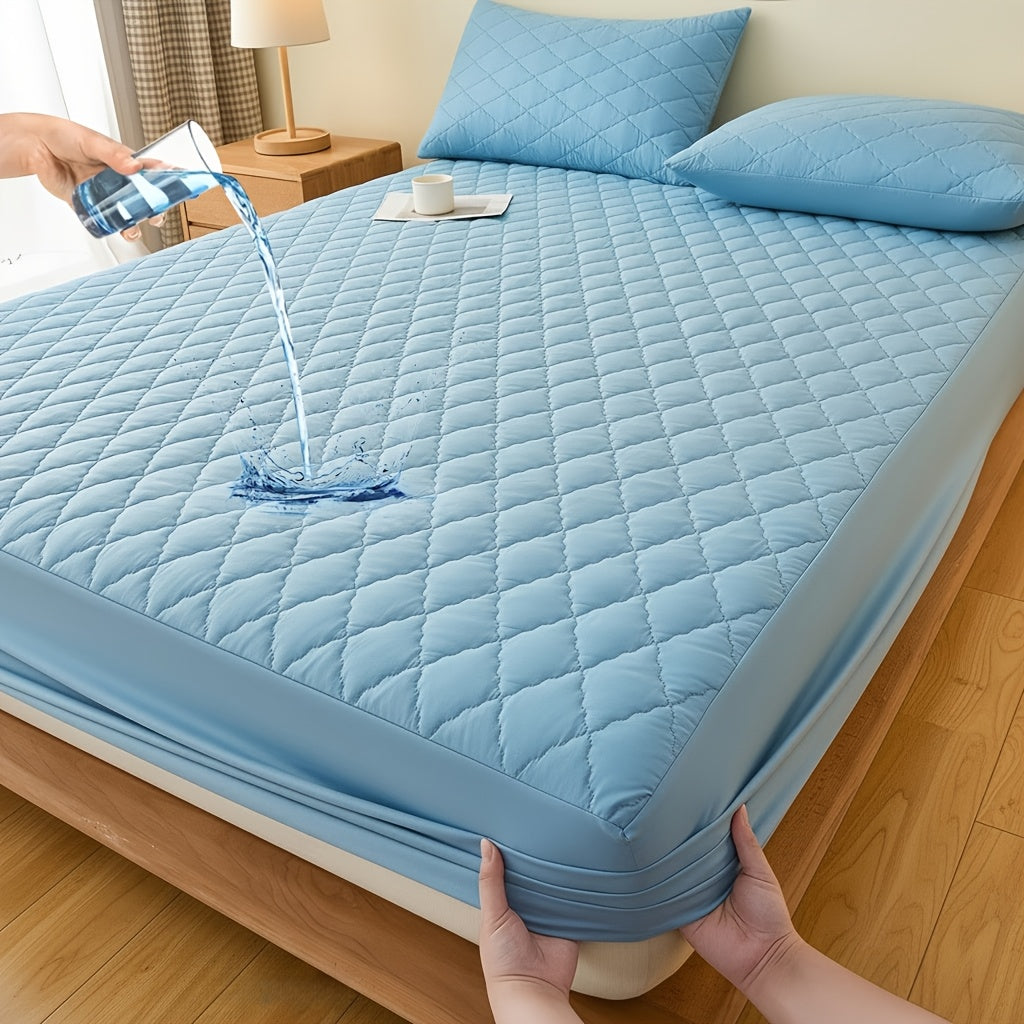 Mattress Protector Cover – Soft Breathable Cooling Fitted Sheet Style, Machine Washable, Twin Full Queen King, 7 Colors, Minimalist Bedding Essential
