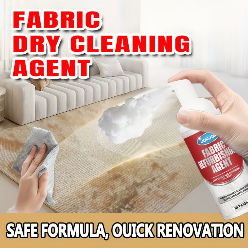 JOKJOK Professional Fabric & Upholstery Cleaner Spray 2.03 oz with Cleaning Towel – Glycerin-Based, Surfactant-Free Deep Stain Remover for Carpets, Sofas & Car Interiors