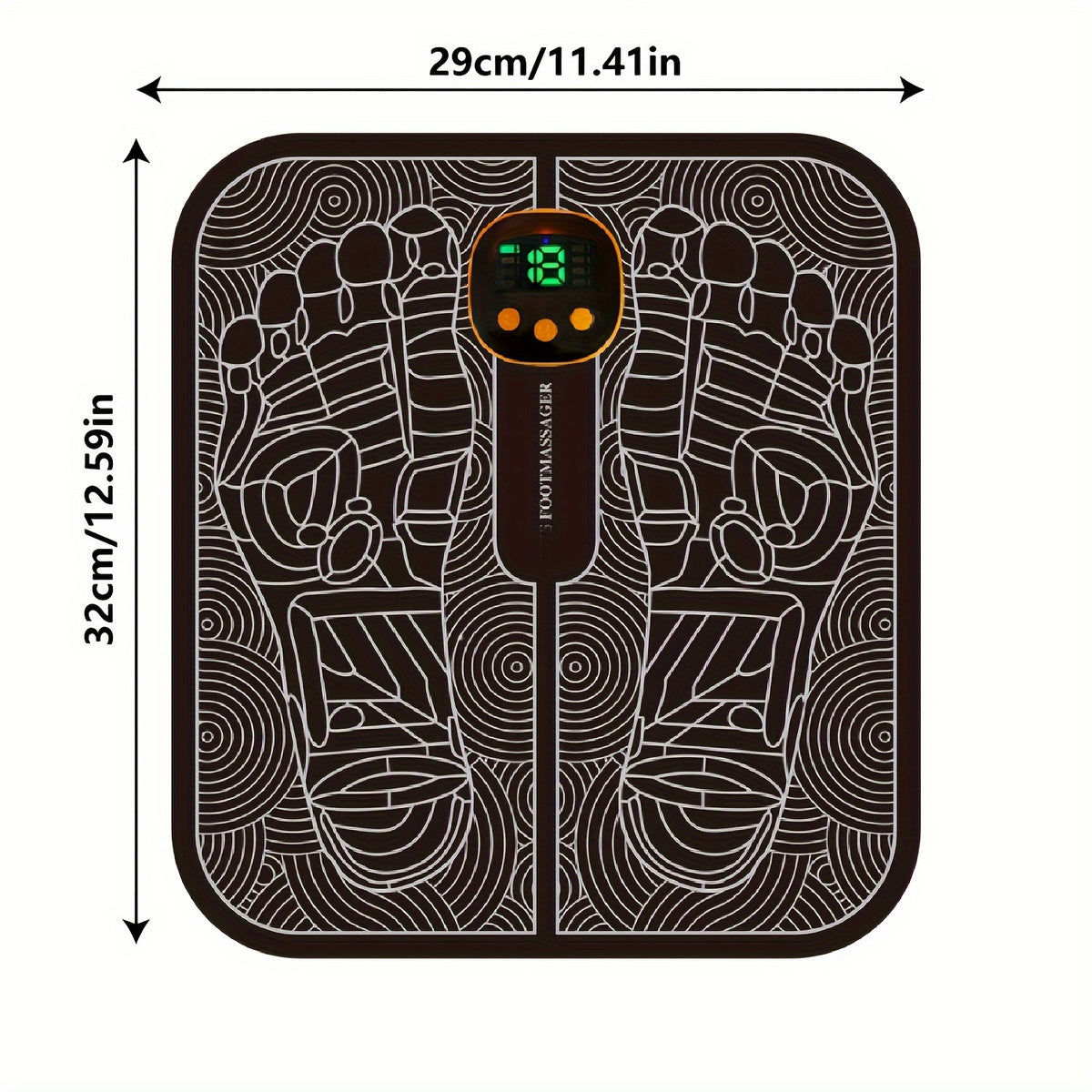 EMS Foot Massager with LCD Display, 8 Modes & 19 Intensities, Rechargeable Electric Foot Massage Pad for Muscle Relaxation, Pain Relief & Circulation — Best Gift for Elderly, Men & Women