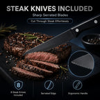 48-Piece Stainless Steel Flatware Set with Steak Knives Service for 8 Mirror Polished Silverware Dishwasher Safe
