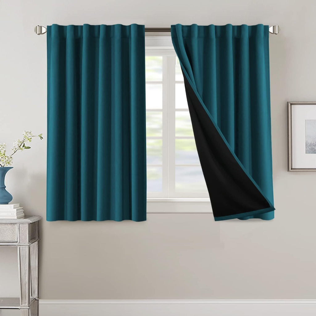 Blackout Curtains 2 Panels 100% Room Darkening 96 Inch Long – Triple Weave Thermal Insulated Back Tab & Rod Pocket Window Drapes for Bedroom & Living Room