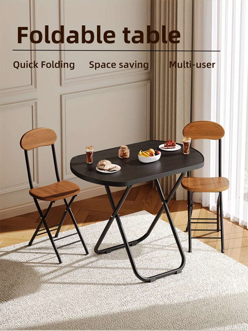 Foldable Tray Table – No Assembly TV Dinner Tray for Eating on Bed Sofa Living Room, Stable Snack Table, Normal & Large, Black White Walnut