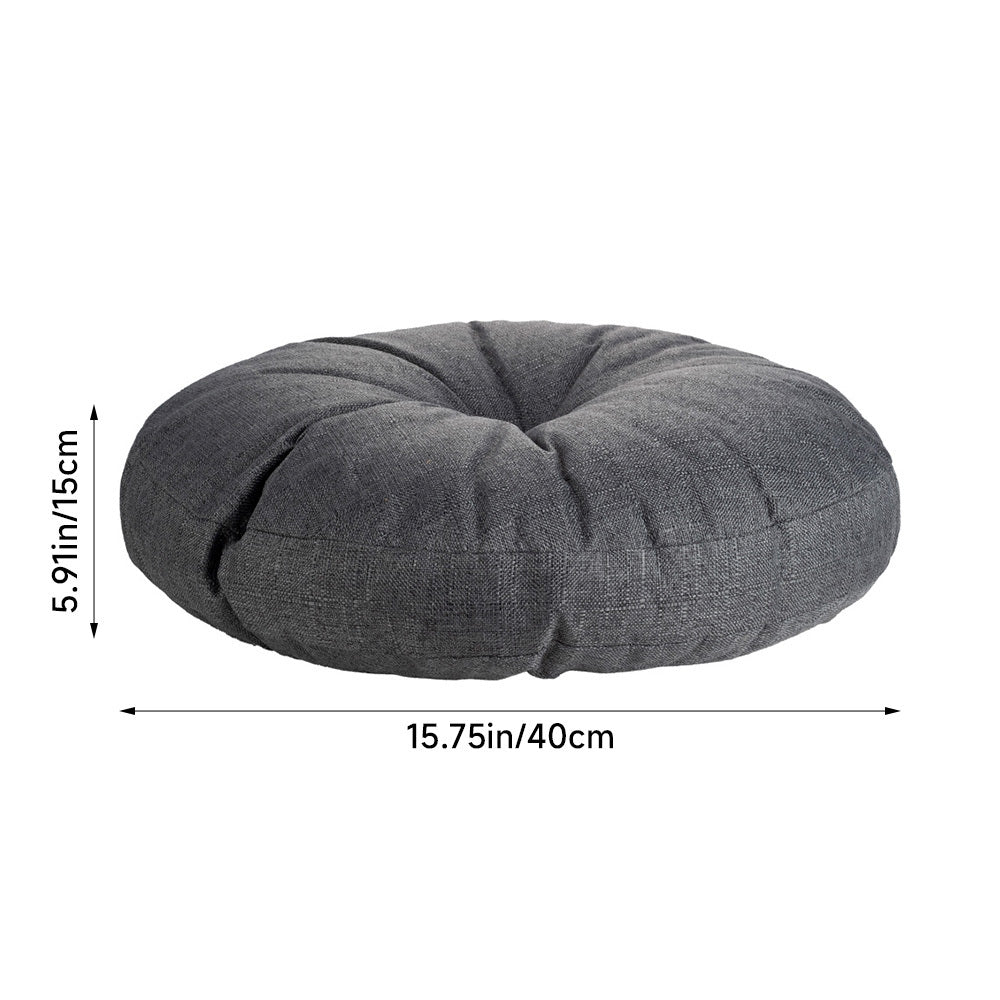 Round Seat Cushion 40x40cm 15cm Thick Firm Futon Meditation Mat Removable Linen Cover Chair Pad for Office Dining Chair Home Decor All Seasons Christmas