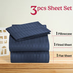 Luxury Striped Bed Sheet Set 3 or 4 Pcs – Hotel-Quality Deep Pocket 16", Extra Soft Breathable Cooling Sheets, Wrinkle & Fade Resistant, Twin Twin XL Full Queen King Cal King, 11 Colors