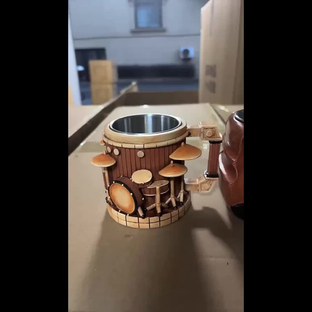 Musical Instrument Shaped Coffee Mug 11oz | Guitar & Drums Ceramic Cup Novelty Drinkware Perfect Gift for Music Lovers
