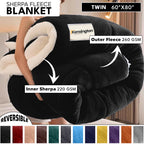 480GSM Heavy Sherpa Fleece Blanket Double-Sided Reversible Warm Throw for Couch Bed Office Travel All Season Comfort Sofa Decoration Holiday Gift