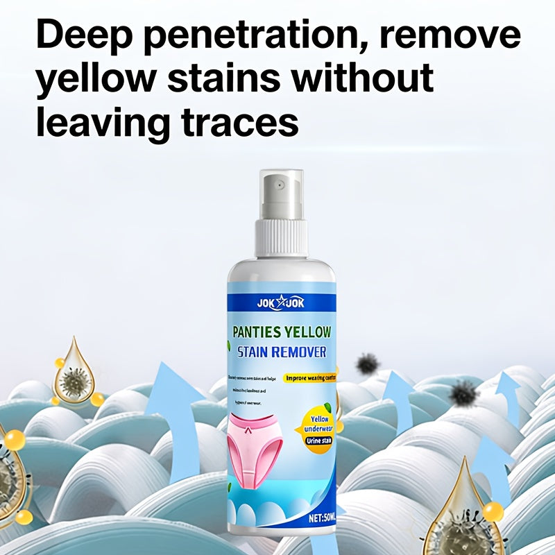 Underwear Stain Remover Liquid 1.69oz, Removes Urine Sweat & Yellow Stains, Deep Clean Deodorize Paraben-Free Formula for Sensitive Skin Daily Fabric Care