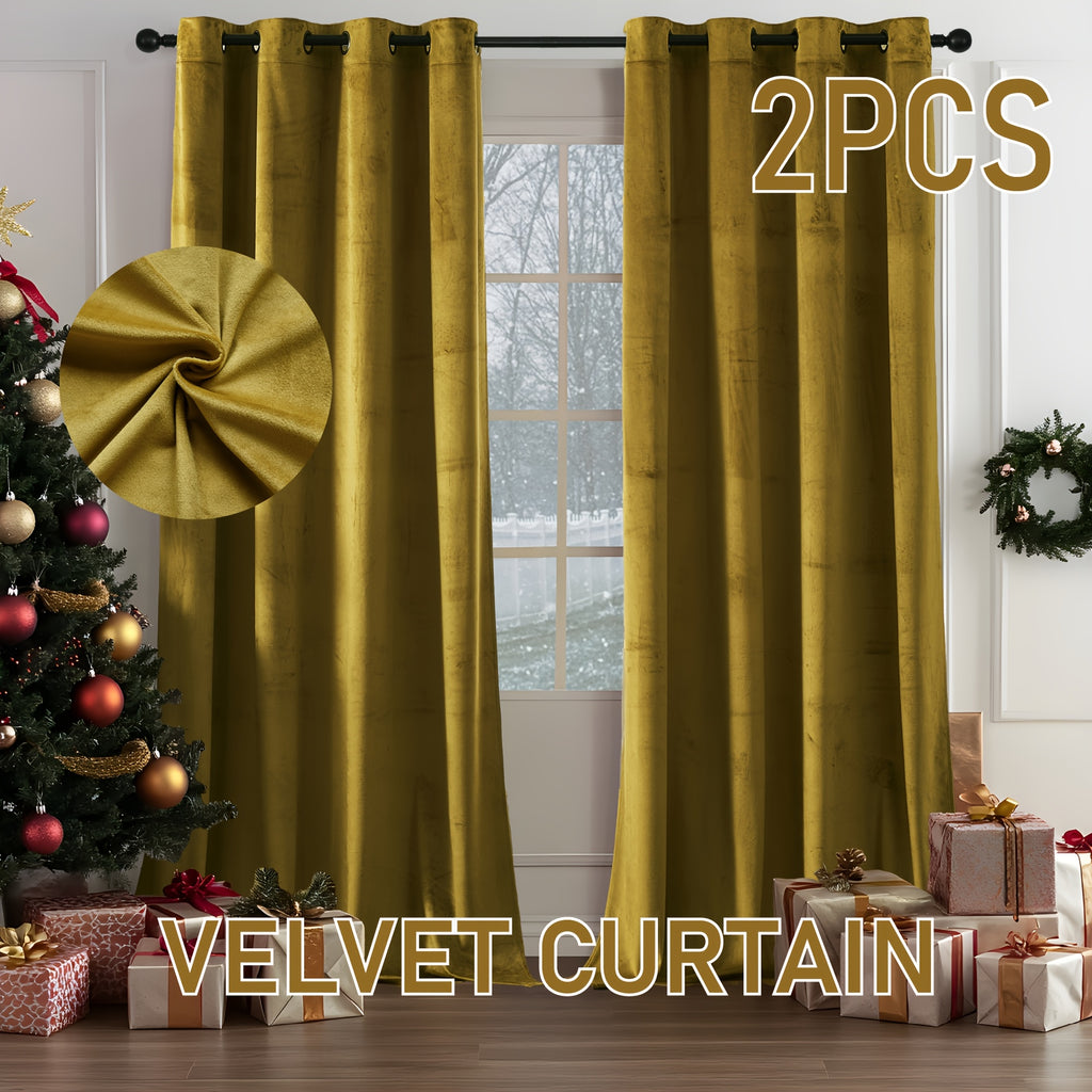 Luxury Velvet Blackout Curtains (Set of 2) | Thermal Insulated, Noise Reducing | Living Room & Bedroom
