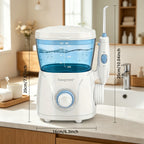 Water Flosser for Teeth & Braces – 8 Jet Tips, 10 Pressure Settings, 20oz Large Tank Oral Irrigator for Family Deep Cleaning & Braces Care