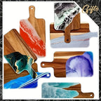 5 or 10-Pack Wood Cutting Boards with Handle – 15.7" x 7.8" Bamboo or Acacia Chopping Boards for Vegetables, Meat & Cheese – Durable Kitchen Food Prep Boards for Home Chefs