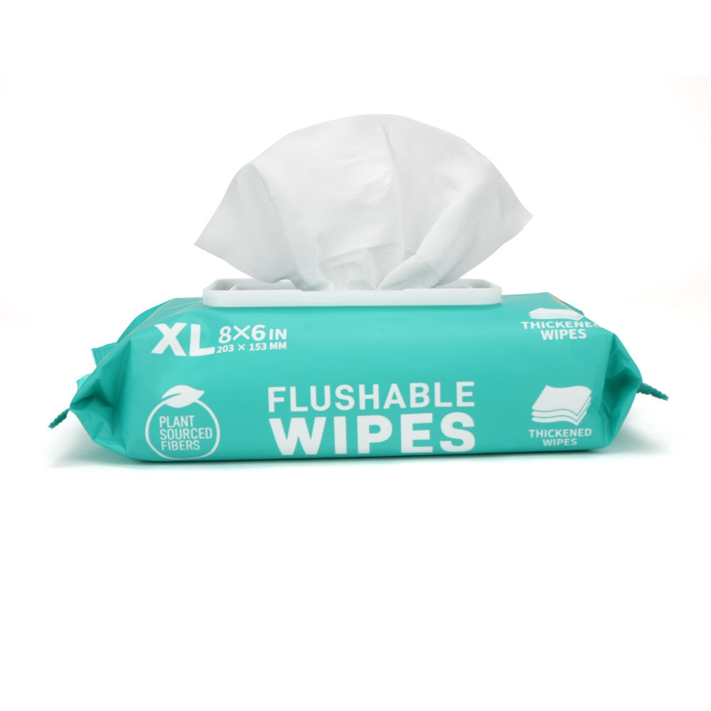 Flushable Wet Wipes 432 Count 9-Pack – Thickened Large 6x8 Inch Butt Wipes for Adults, 48 Wipes per Pack, Gentle Flushable Bathroom Wipes Bulk Value