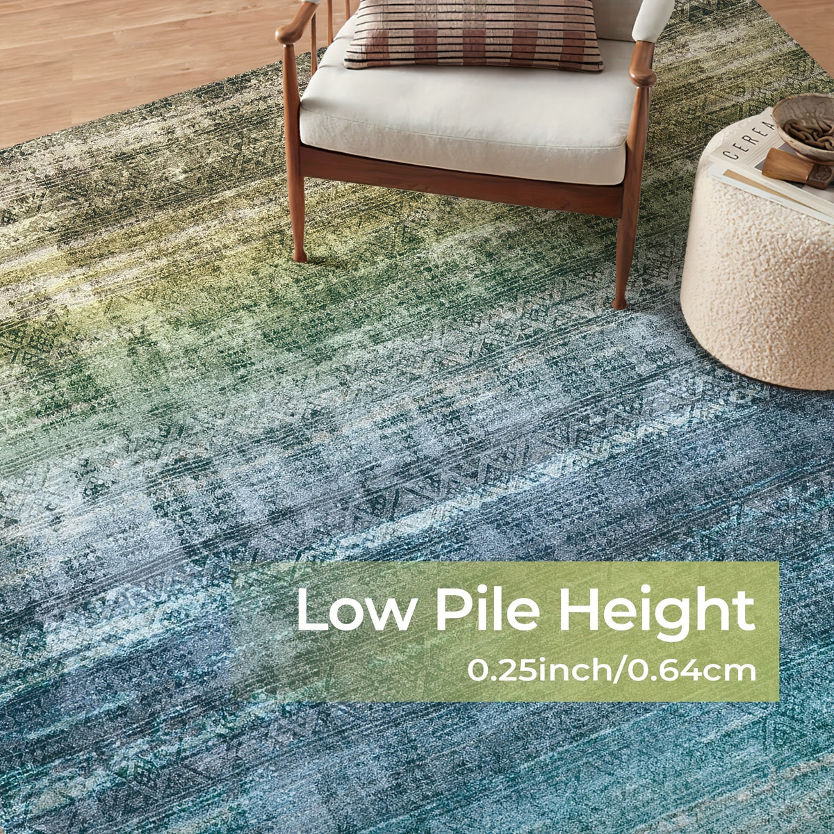 Oslo Washable Area Rug – Gradient Moroccan Vintage Style, Soft Non-Slip, Machine Washable | Living Room, Bedroom & Dining Room | 5 Colors, 5 Sizes | Nuvia Haven