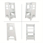 Toddler Learning Tower Kitchen Helper Stool – Safe Standing Step Stool for Kids at Kitchen Counter, Adjustable Height Toddler Tower for Cooking & Learning, Available in Random & Wood Color