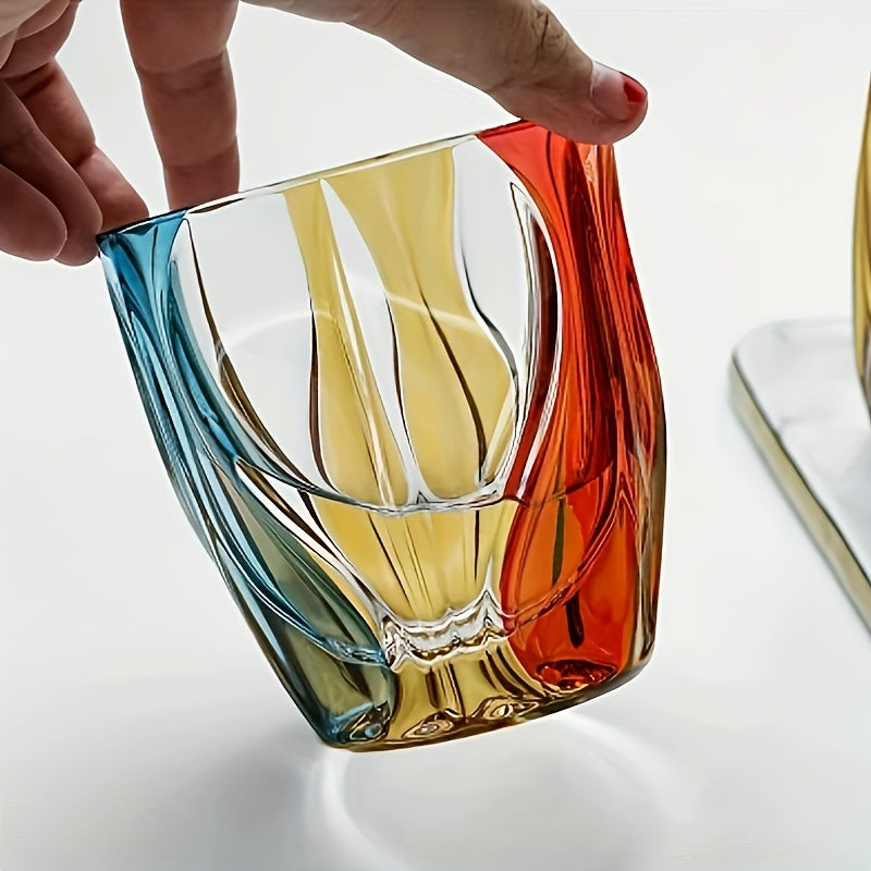 Czech Crystal Hand-Painted Wine Glass 150ml – Luxury Three-Color Painted Drinkware for Red Wine & Whiskey | Elegant Gift & Table Decoration