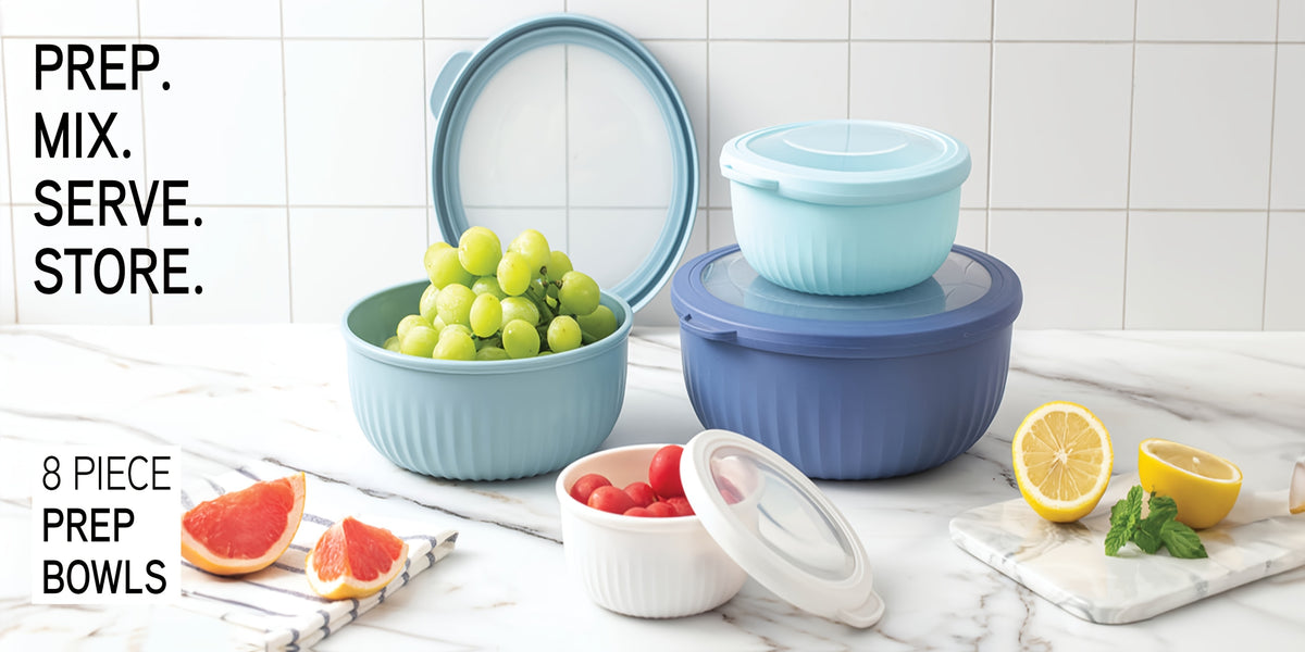 Mixing Bowl Set with Lids 8pcs - 4 Gradient Color Bowls + 4 Lids (13oz, 24oz, 41oz, 73oz), BPA-Free, Dishwasher Safe, Stackable for Meal Prep, Salad, Snacks & Food Storage