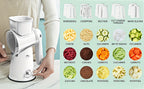 5-in-1 Rotary Cheese Grater with Interchangeable Blades, Suction Cup Base & Handle – Manual Vegetable Slicer Shredder for Cheese, Fruits, Nuts & Vegetables – Easy Clean Kitchen Tool Set