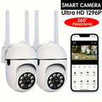 2-Pack 3MP 5GHz WiFi Security Camera Outdoor IP54 Waterproof Night Vision Motion Detection 2-Way Audio Remote App Surveillance Home Business