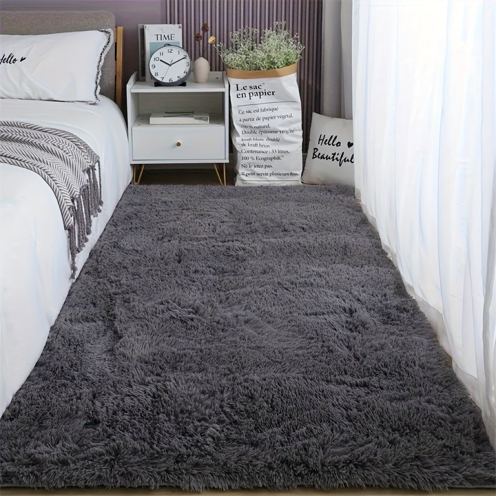 Tie-Dye Shaggy Plush Area Rug Non-Slip Fuzzy Soft Bedside Carpet Pet Friendly for Bedroom Living Room Dorm 5 Colors