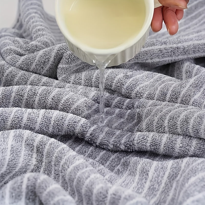 Extra Large Bath Towel 78x41 Inch – Striped Coral Fleece Quick-Dry Space Theme Towel, Absorbent Lint-Free Bath Sheet for Home Beach Outdoor, Holiday Gift