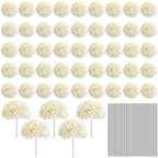 Bulk Artificial Hydrangea Flower Heads 72pcs with Stems - Faux Hydrangea Flowers for Home, Wedding & Party Decorations, Floral Arrangements & Centerpieces