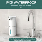 Smart Sensor Automatic Soap Dispenser Nickel Wall-Mount USB Quick Charging with Power Display, 4-Level Adjustable Flow Rate, No-Touch 400ml Foam & Liquid Soap Dispenser for Bathroom Kitchen