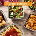 Disposable Aluminum Foil Pans 30-Pack with Lids 7.65x5.7 Inch - Foil Baking Pans for Cakes Cooking Heating Storing Food Prep, Holiday Baking Trays for Christmas Thanksgiving
