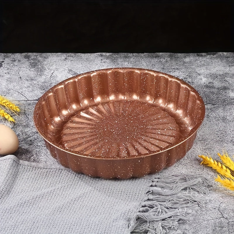 Round Non-Stick Cake Mold for Birthday & Layer Cakes – Easy Release Circular Baking Pan, Reusable Home Bakeware for Sponge, Chiffon & Cheesecake, Available in Golden & Deep Gray