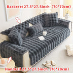 Faux Rabbit Fur Plush Sofa Cover Thick Milkskin Split Slipcover Cozy Winter Warmth Pet Friendly Machine Washable 1 2 3 4 Seater Living Room Bedroom Office